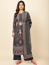 Digital Printed Crepe Kurta With Palazzo & Dupatta