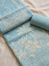 Printed Chanderi Unstitched Suit With Pant & Dupatta