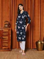 Printed Cotton Blend Kurta