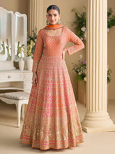 Embroidered Georgette Kurta With Pant & Dupatta