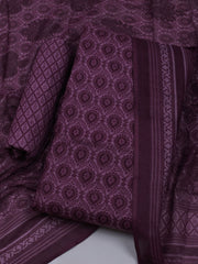 Printed Cotton Blend Unstitched Suit With Dupatta