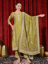 Printed Muslin Kurta With Pants & Dupatta