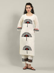 Printed Cotton Blend Kurta With Pants