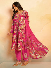 Printed Crepe Unstitched Suit With Pant & Dupatta