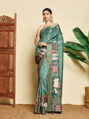 Digital Printed Tussar Saree