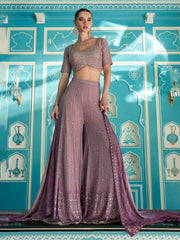 Embroidered Georgette Choli With Plazzo