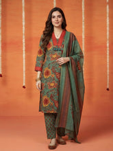 Printed Cotton Blend Kurta With Pant & Dupatta