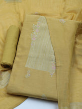 Embroidered Chanderi Unstitched Suit With Dupatta