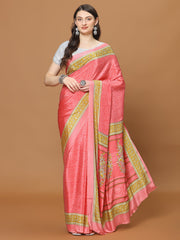 Floral Printed Crepe Woven Saree