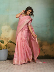 Woven Design Tissue Linen Saree