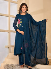 Embroidered Cotton Suit With Pant & Dupatta