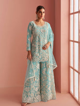 Embroidered Net Suit With Pant & Dupatta