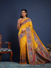 Digital Printed Art Silk Unstitched Suit With Pant & Dupatta