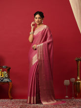 Plain Georgette Magenta Saree