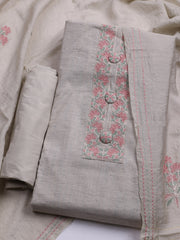 Embroidered Cotton Unstitched Suit With Dupatta