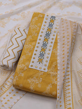 Printed Cotton Blend Unstitched Suit With Dupatta