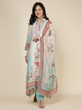 Printed Cotton Blend Kurta With Pants & Dupatta