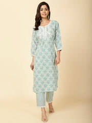 Printed Cotton Kurta Set