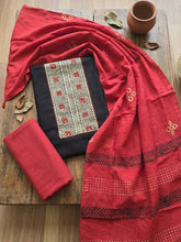 Printed Cotton Blend Unstitched Suit With Pant & Dupatta