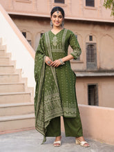 Printed Cotton Blend Kurta With Pant & Dupatta
