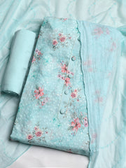 Embroidered Cotton Blend Unstitched Suit With Dupatta