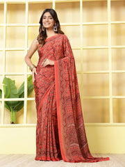 Digital Printed Crepe Saree