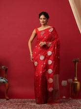 Woven Design Art Silk Red Saree