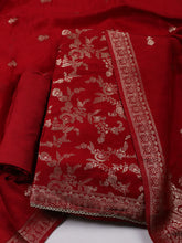 Woven Design Chanderi Unstitched Suit With Dupatta