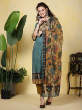 Printed Cotton Blend Kurta With Pants & Dupatta