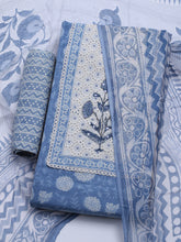 Printed Cotton Blend Unstitched Kurta With Pant & Dupatta