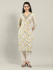 Printed Cotton Blend Kurta & Pants
