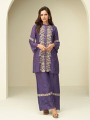 Embroidered Art Silk Kurti With Pant
