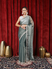 Hand Embroidered Tissue Saree