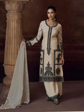 Embroidered Chinon Suit With Pant & Dupatta