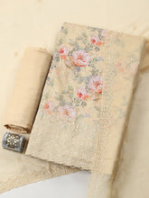 Embroidered Chanderi Unstitched Suit With Pant & Dupatta