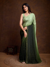 Embroidered Chinon Saree