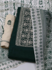 Neck Embroidered Cotton Blend Unstitched Suit With Dupatta