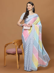 Floral Printed Chiffon Woven Saree