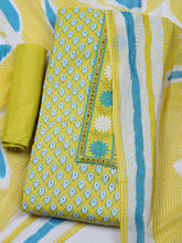 Printed Cotton Blend Unstitched Suit With Dupatta