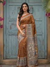 Printed Tussar Silk Saree