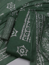 Printed Cotton Blend Unstitched Suit With Dupatta