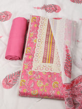 Printed Cotton Blend Unstitched Suit With Dupatta