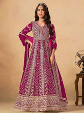 Embroidered Georgette Semi Stitched Kurta With Pant & Dupatta