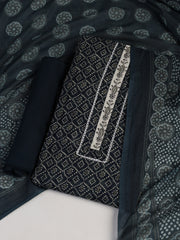Printed Cotton Blend Unstitched Suit With Dupatta