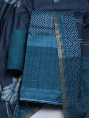 Printed Tussar Unstitched Suit With Dupatta