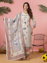 Printed Cotton Blend Kurta With Pant & Dupatta