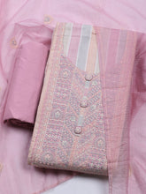Neck Embroidered Cotton Blend Unstitched Suit With Dupatta