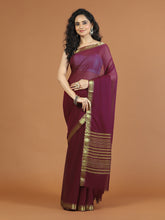 Zari Border Booti Chiffon Woven Saree