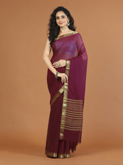 Zari Border Booti Chiffon Woven Saree