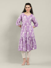 Neck Printed Cotton Blend Kurta